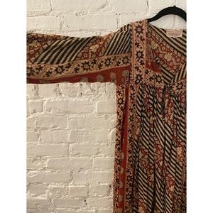 Vintage Border Print Cotton Dress Medium